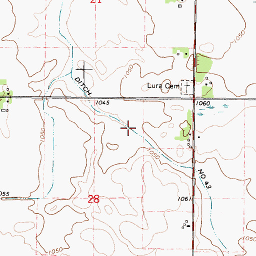 Topographic Map of County Ditch Number Fortythree, MN