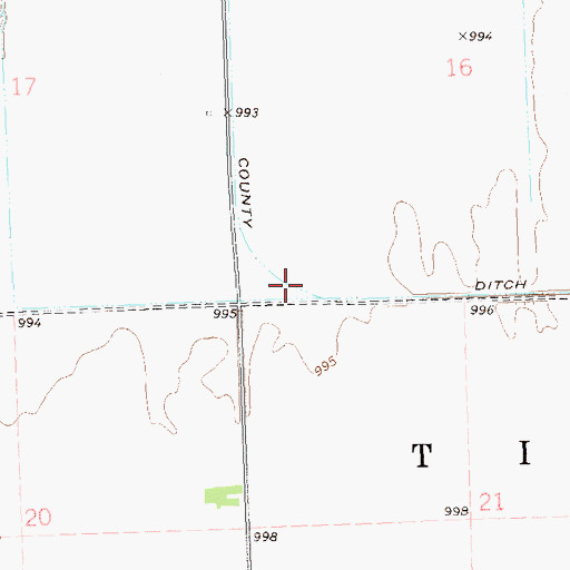 Topographic Map of County Ditch Number Fortythree, MN