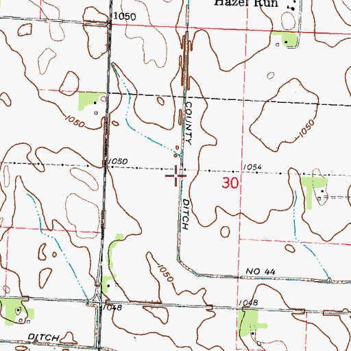 Topographic Map of County Ditch Number Fortyfour, MN