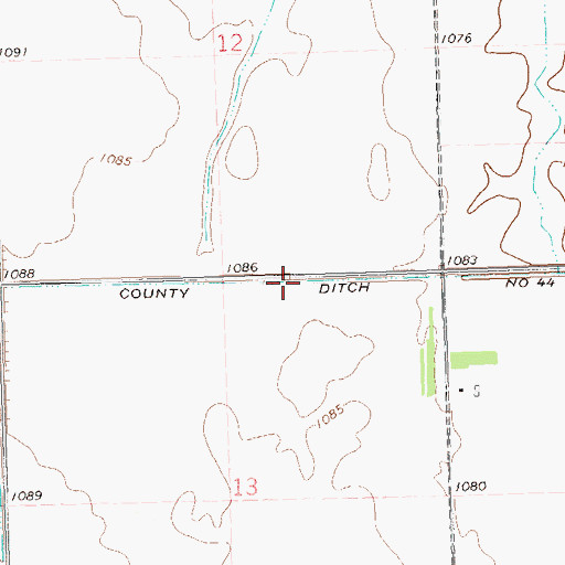 Topographic Map of County Ditch Number Fortyfour, MN