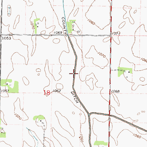 Topographic Map of County Ditch Number Fortyfive, MN
