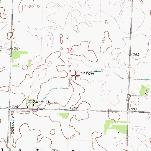 Topographic Map of County Ditch Number Fortyfive, MN