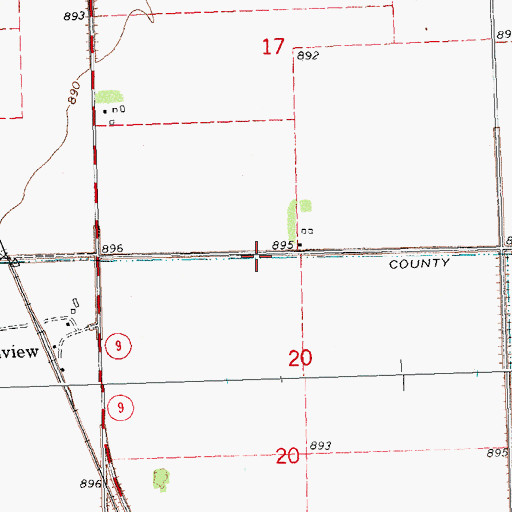 Topographic Map of County Ditch Number Fortyfive, MN