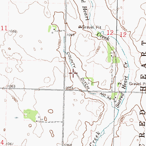 Topographic Map of County Ditch Number Fortysix, MN