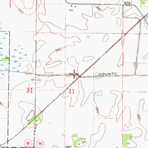 Topographic Map of County Ditch Number Fortysix A, MN
