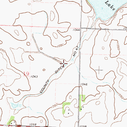 Topographic Map of County Ditch Number Fortyseven, MN