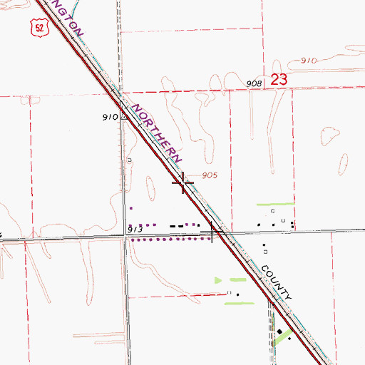 Topographic Map of County Ditch Number Fortyseven, MN