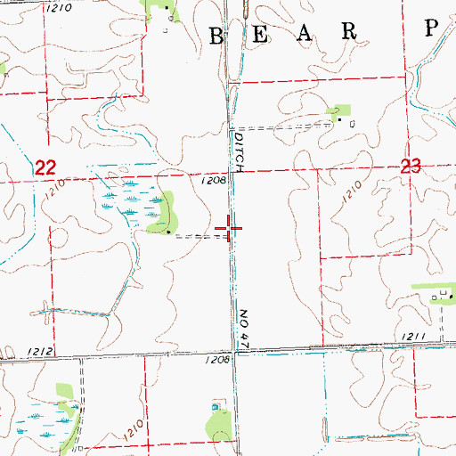 Topographic Map of County Ditch Number Fortyseven, MN