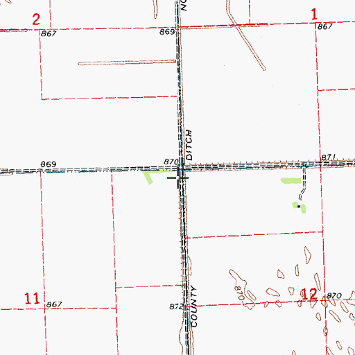 Topographic Map of County Ditch Number Fortyseven, MN