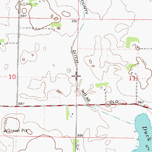 Topographic Map of County Ditch Number Fortyeight, MN