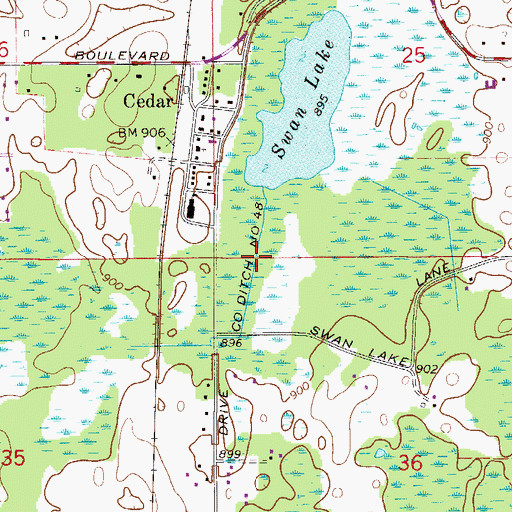 Topographic Map of County Ditch Number Fortyeight, MN
