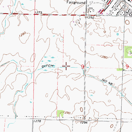 Topographic Map of County Ditch Number Fortyeight, MN