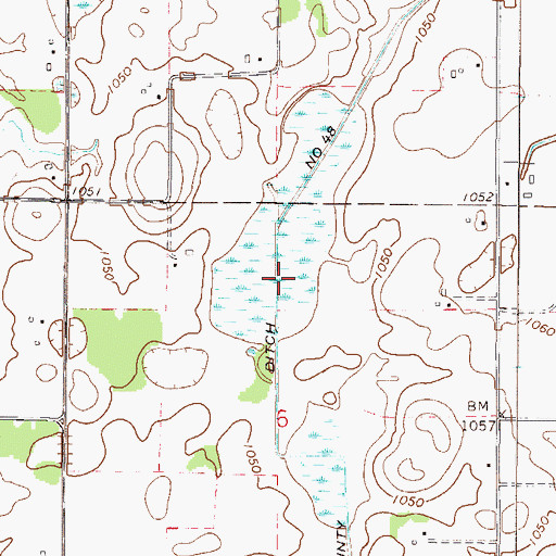 Topographic Map of County Ditch Number Fortyeight, MN