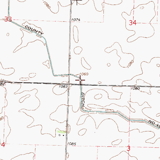 Topographic Map of County Ditch Number Fortynine, MN