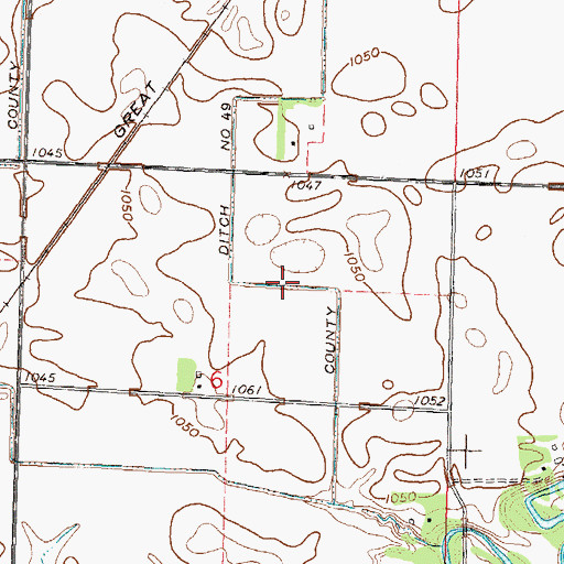 Topographic Map of County Ditch Number Fortynine, MN