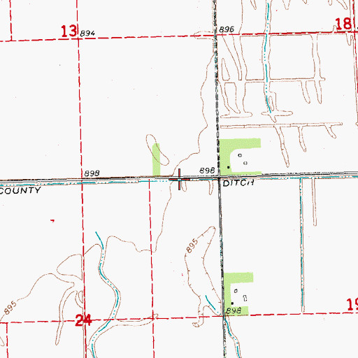Topographic Map of County Ditch Number Fortynine, MN