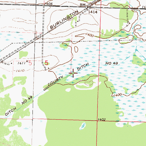 Topographic Map of County Ditch Number Fortynine, MN