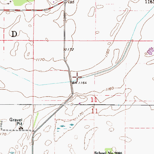 Topographic Map of County Ditch Number Five, MN