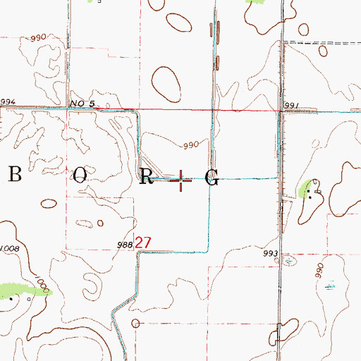 Topographic Map of County Ditch Number Five, MN