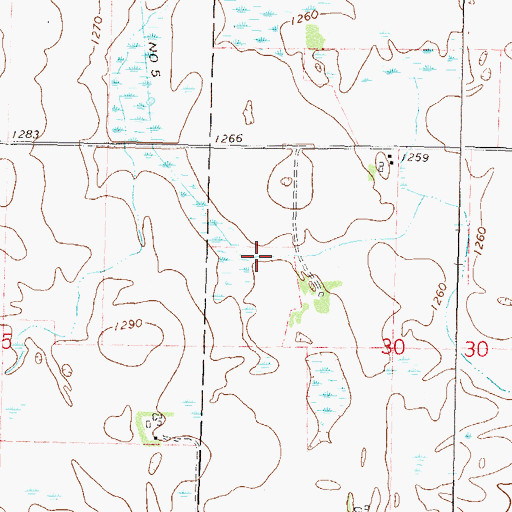 Topographic Map of County Ditch Number Five, MN