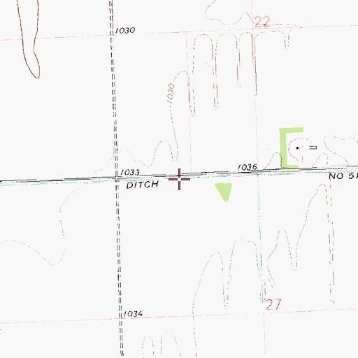 Topographic Map of County Ditch Number Fiftyone, MN