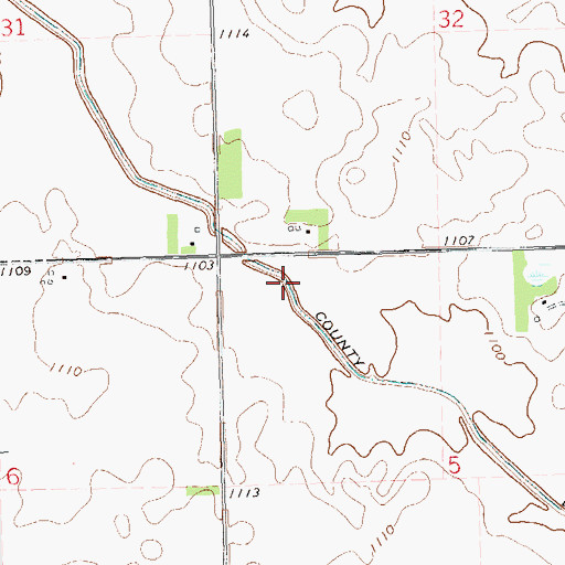Topographic Map of County Ditch Number Fiftytwo, MN