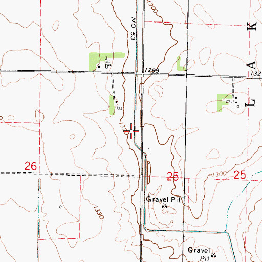 Topographic Map of County Ditch Number Fiftythree, MN
