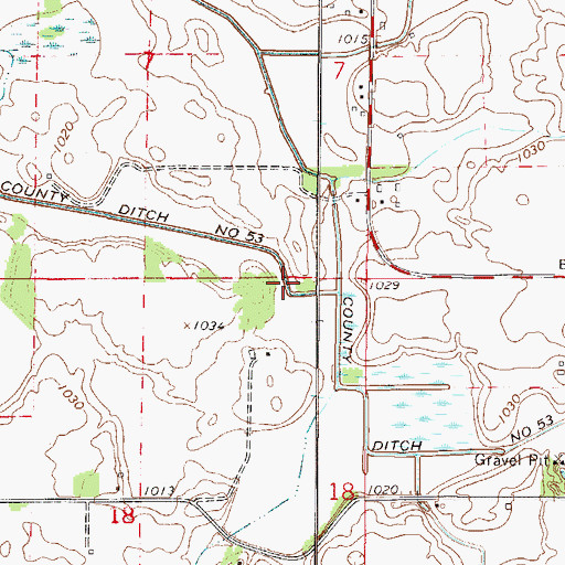 Topographic Map of County Ditch Number Fiftythree, MN