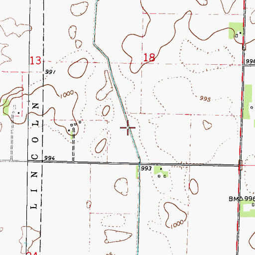 Topographic Map of County Ditch Number Fiftysix, MN