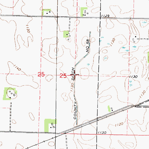Topographic Map of County Ditch Number Fiftyeight, MN