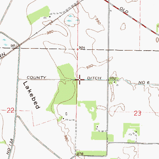 Topographic Map of County Ditch Number Six, MN
