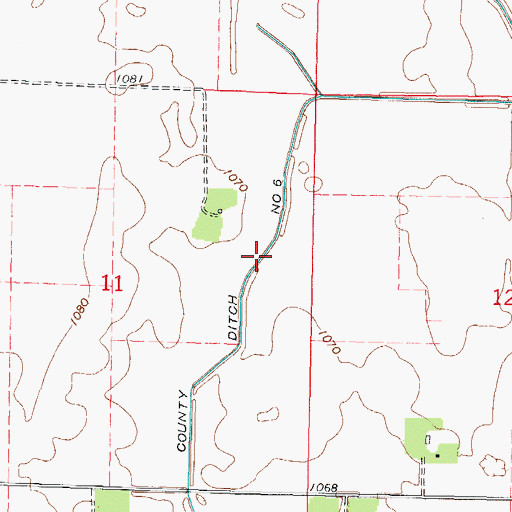 Topographic Map of County Ditch Number Six, MN