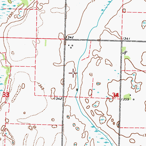 Topographic Map of County Ditch Number Six, MN
