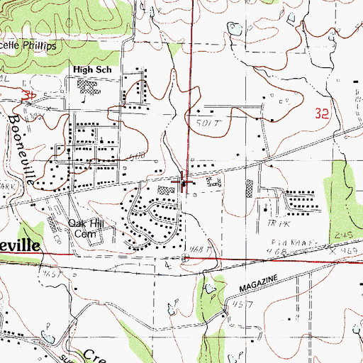 Topographic Map of Eastwood Baptist Church, AR
