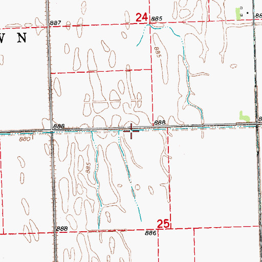 Topographic Map of County Ditch Number Six, MN