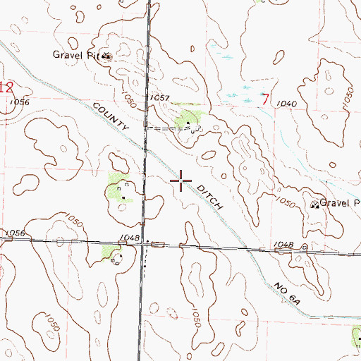 Topographic Map of County Ditch Number Six a, MN