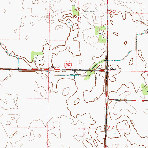 Topographic Map of County Ditch Number Sixtythree, MN