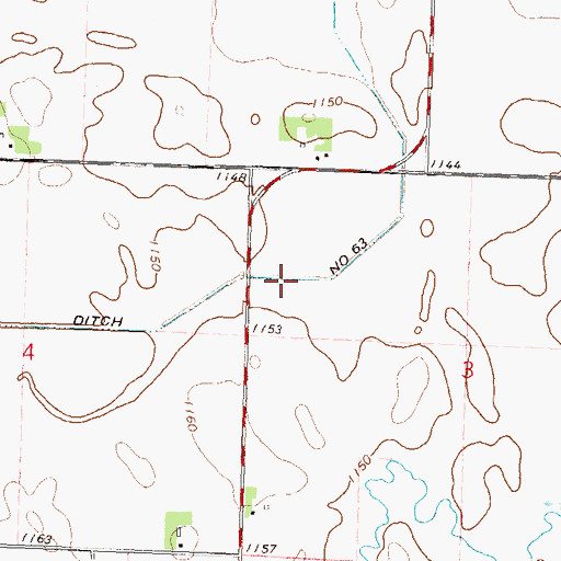 Topographic Map of County Ditch Number Sixtythree, MN