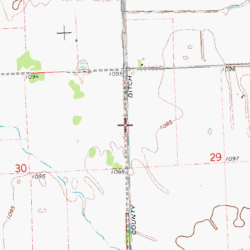 Topographic Map of County Ditch Number Sixtyfour, MN
