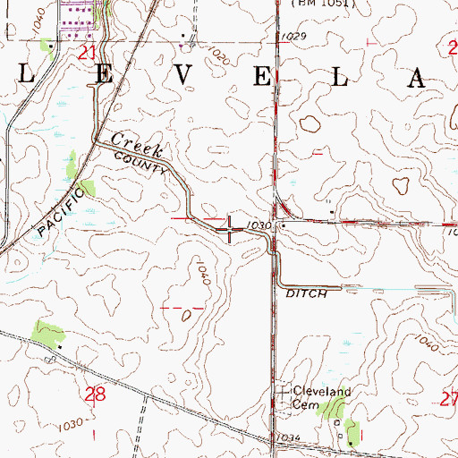 Topographic Map of County Ditch Number Sixtyfive, MN