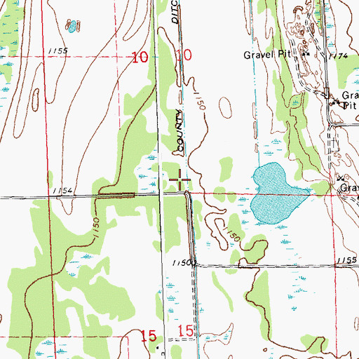 Topographic Map of County Ditch Number Sixtyfive, MN