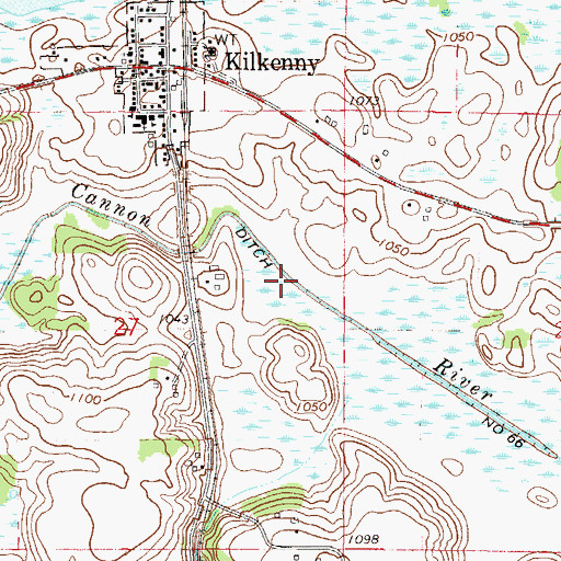 Topographic Map of County Ditch Number Sixtysix, MN