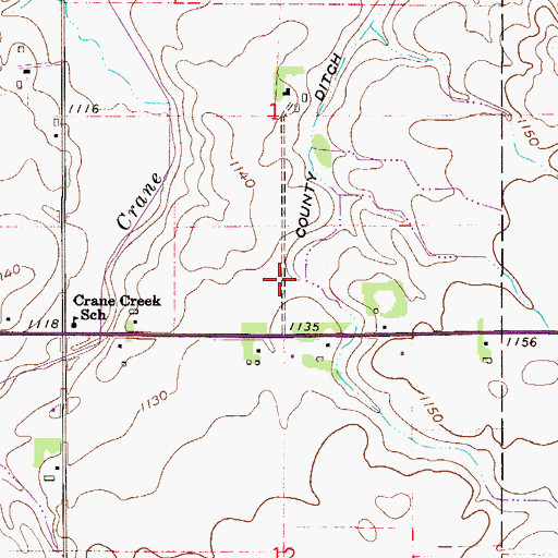 Topographic Map of County Ditch Number Seven, MN