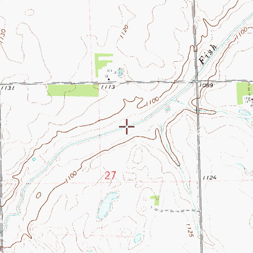 Topographic Map of County Ditch Number Seven, MN