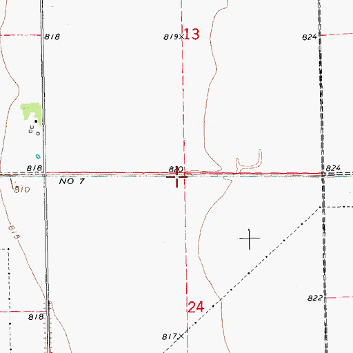 Topographic Map of County Ditch Number Seven, MN