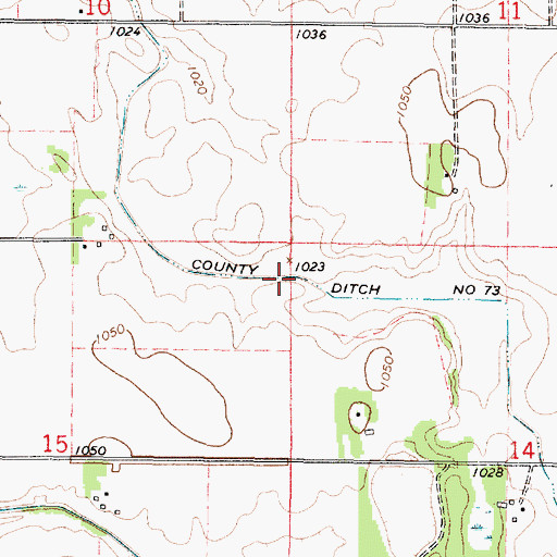 Topographic Map of County Ditch Number Seventythree, MN