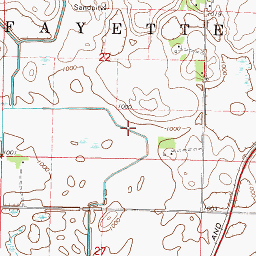 Topographic Map of County Ditch Number Seventyseven, MN