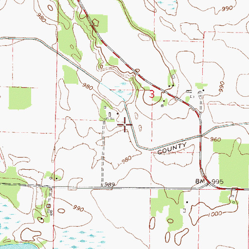 Topographic Map of County Ditch Number Seventyeight, MN