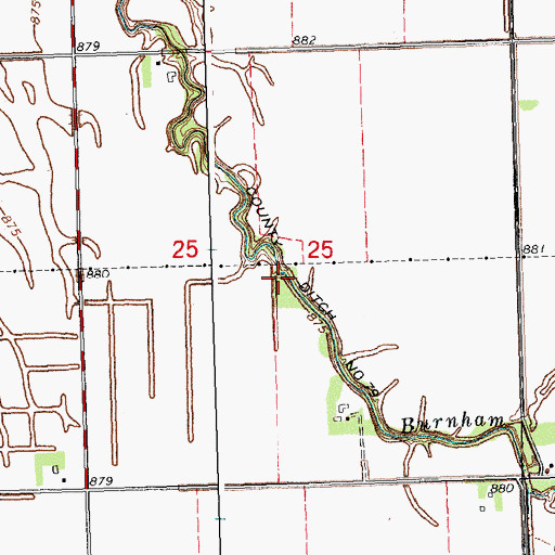 Topographic Map of County Ditch Number Seventynine, MN