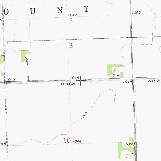 Topographic Map of County Ditch Number Eight, MN